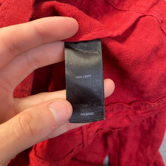 CITY UNLTD size 4 Red 100% Linen‎ Crop blazer Jacket,Buttons Front,Womens - Picture 9 of 11